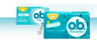 Imagem de diferentes produtos da gama o.b.®: o.b.® Original e o.b.® ProComfort™ 